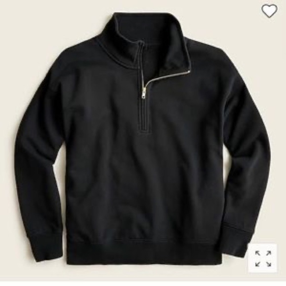 J. Crew Black University‎ Terry Long Half-zip Tunic Small